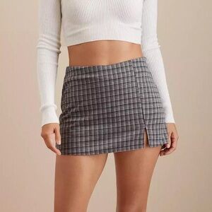 Plaid mini skort
